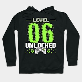 Level 6 Unlocked Video Gamer 6th Birthday Gamer Hoodie